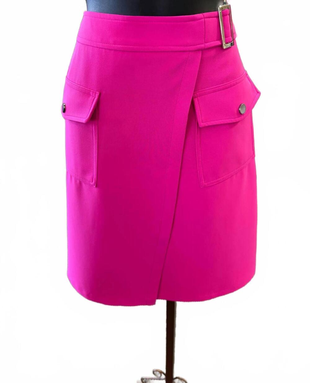 NEW ESQUALO women's mallory cargo skirt in hot pink